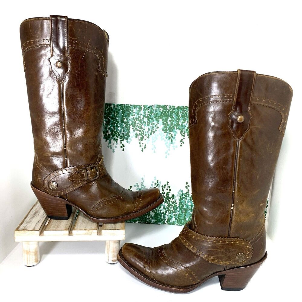 Leather Corral Western Boots Cowboy Cowgirl Size 7.5 Women - Picture 1 of 16
